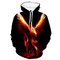 2023 New Fashion Fire Phoenix&bird 3D Printing Men's and Women's Hoodies Casual Sweatshirts Personalized Pullovers