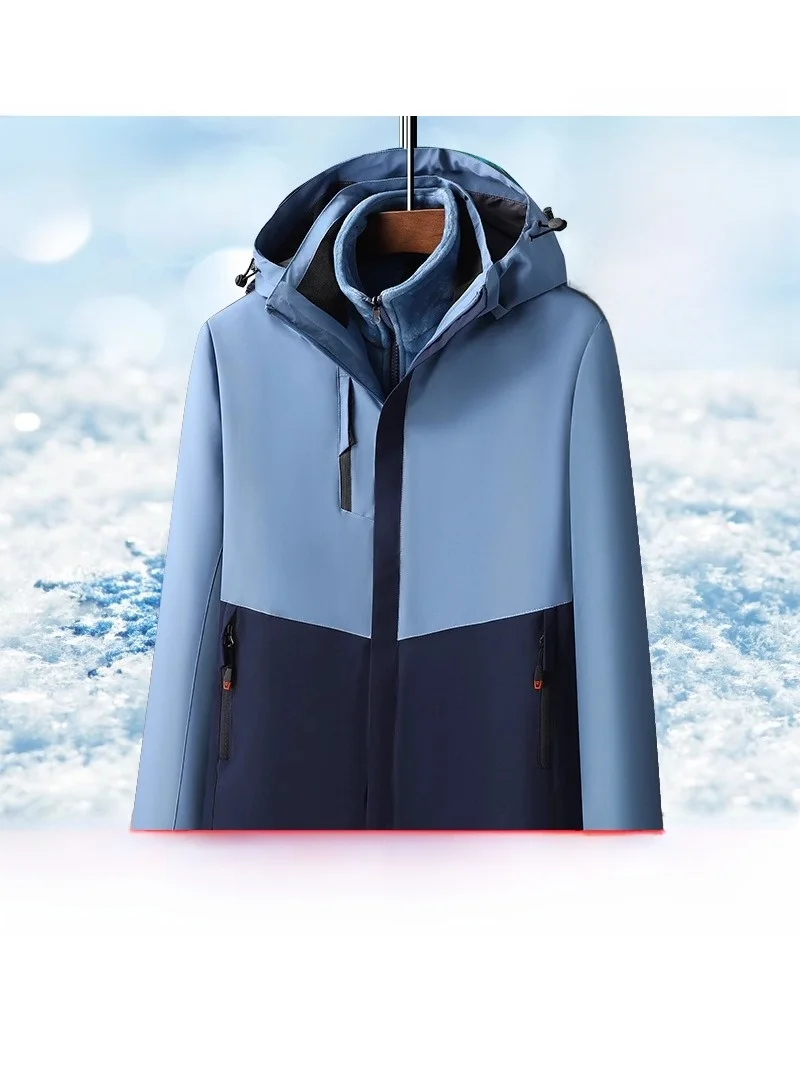 

Женская съемная футболка-в-одному, осенне-зимний новый водонепроницаемый ветрозащитный костюм для альпинизма с подкладкой Fce Thiened Ski ...