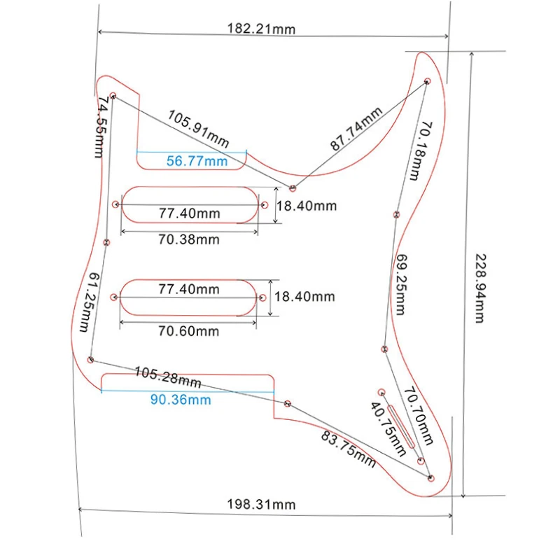 Pleroo Custom Guitar Parts - For MIJ Japan YAMAHA PACIFICA 112V Electric Guitar Pickguard Scratch Plate Flame Pattern