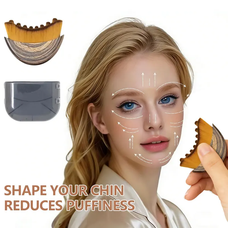 Tragbare Gesichtsbürste mit weichen Borsten, konturierte Lymphmassage, Multifunktions-Gesichtsformungswerkzeug, sanfte Peeling-Bürste