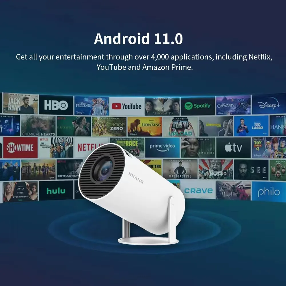 Imagem -03 - Projetor ao ar Livre do Cinema Home Hy300 Conveniente Quente Pro 4k Android 11 Wifi Duplo 260ansi Allwinner H713 Bt5.0 1080p 1280*720p