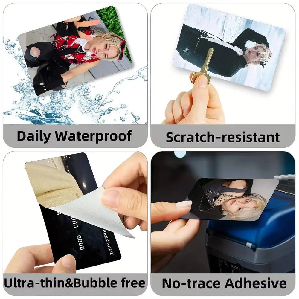 F-Felix Lee S-SKZ Credit Card HD Stickers Game Card Decal Small Chip Waterproof Sticker Gift