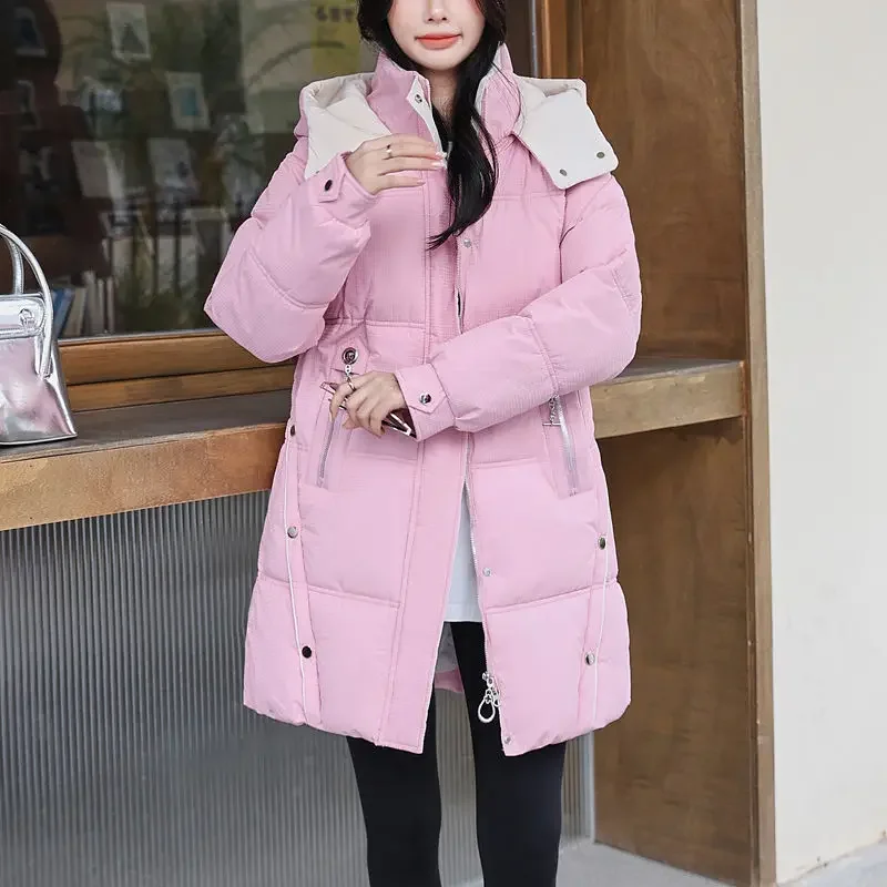 2025 Fashion Winter Women's Cotton Jacket Commuter Loose Splicing Jacket