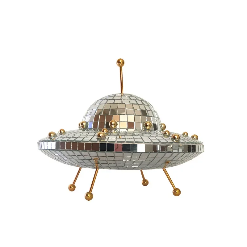 Disco Ball UFO Decoration, Glass Lens, Reflective Room Decor, Aesthetic Party Ornaments, New