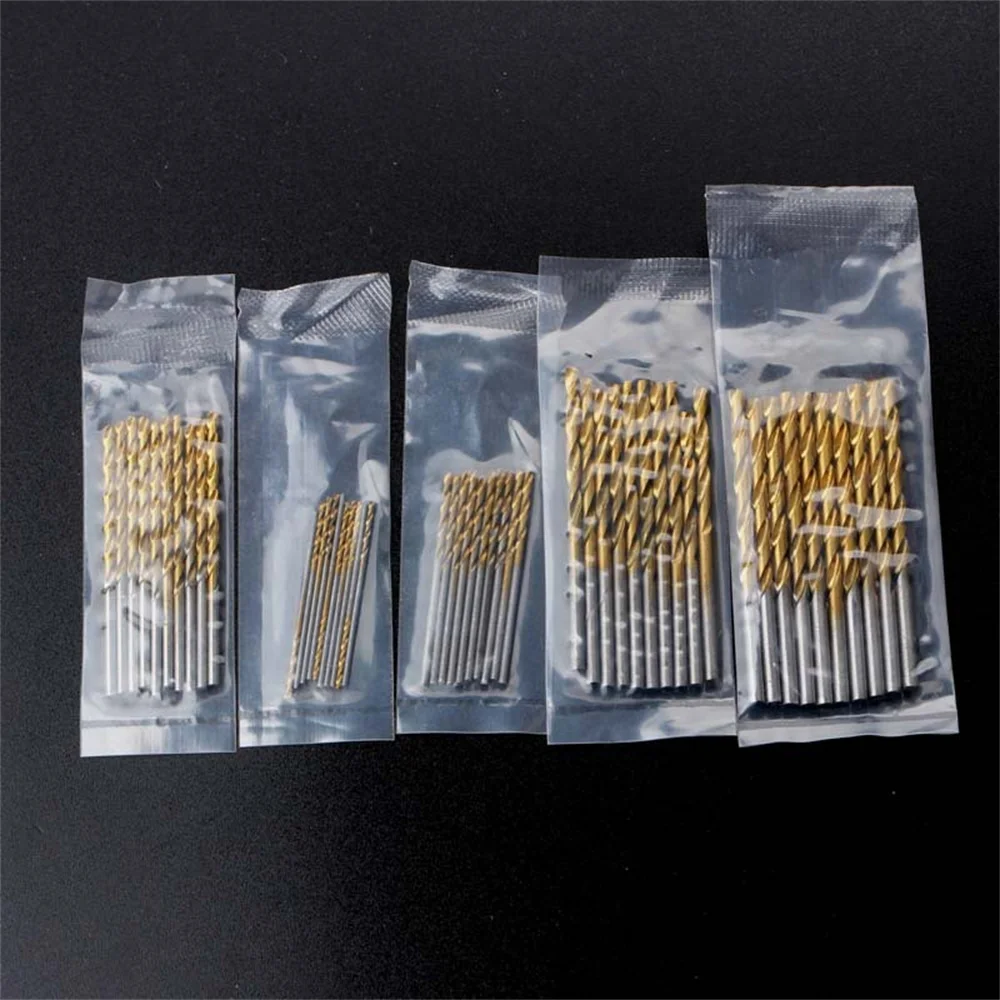 230 Piece Fried Dough Twists Drill High Speed Steel 1-10mm Woodworking Tapper Plastic Box Titanium Plated Straight Shank