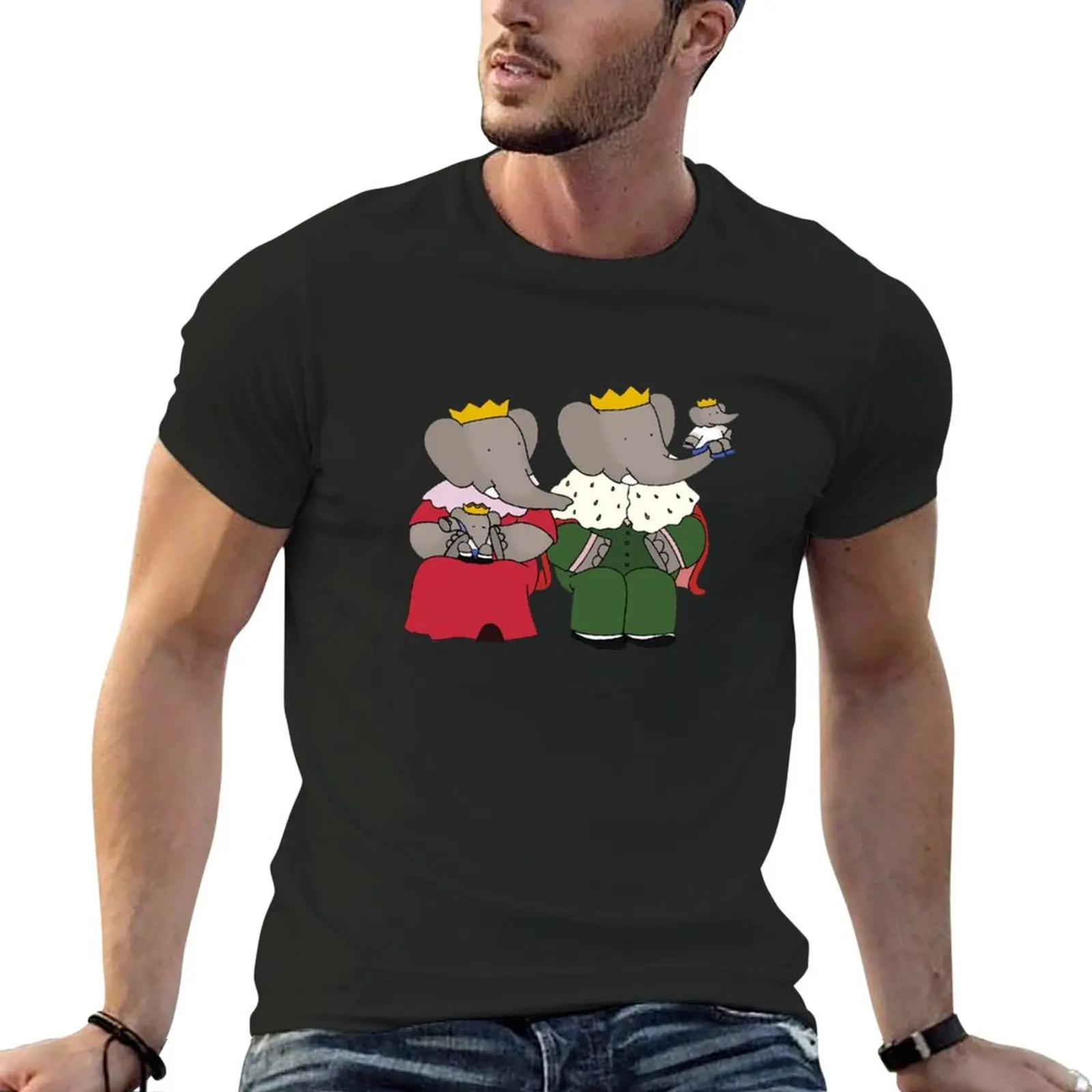 Babar family-Camiseta de sudor para hombre, ropa estética, camisetas altas