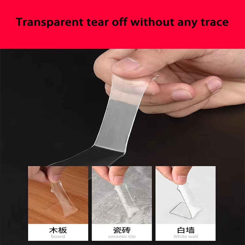 Acrylic Transparent Double-Sided Tape High Adhesion No Marks No Punching Waterproof Tape Wall Fixing Car Interior