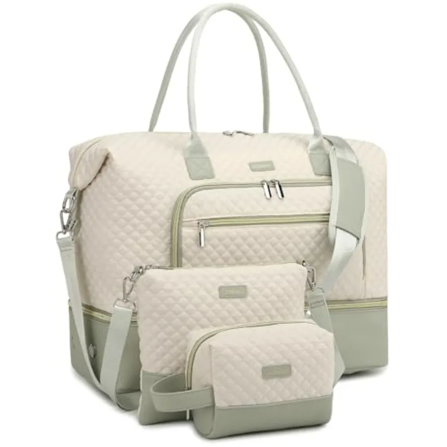 

Weekender Bags for Women Travel Duffle Bag Carry On Overnight Bag with Cosmetics Bag and Crossbody Purse for Gym Hospital Gifts