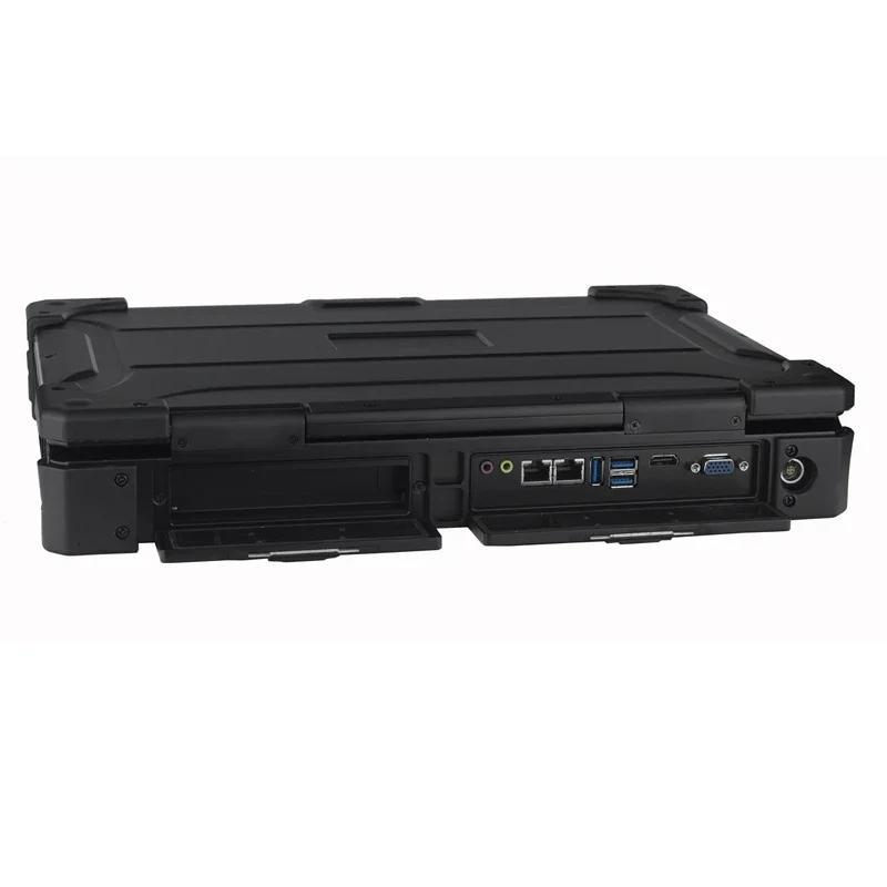 Pontron Rugged Type Chassis I3/I5/I7 CPU Industrial Grade Computer 15.6 Inch Laptop CNC Al-alloy Speaker Black LCD IPS DVDRW