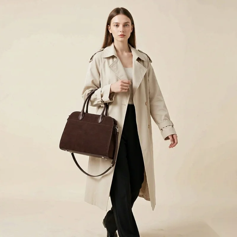 Women Natural Suede Leather Crossbody Bag Autumn Shoulder Purse Ladies Designer Genuine Cowhide Female Commute Luxury 2026