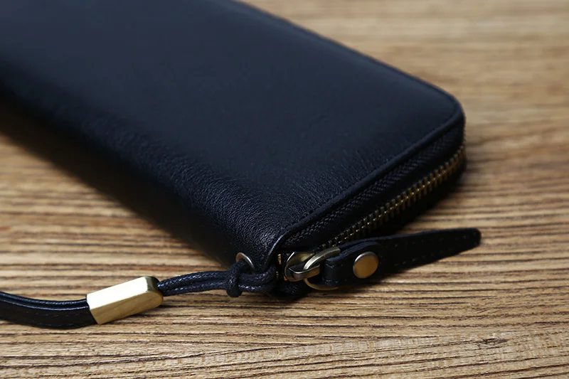 NZPJ Leder Lange Brieftasche Natürliche Rindsleder Kupplung Tasche Große Kapazität Bankkarte Tasche Multi Funktion Brieftasche Casual Mobile Tasche – Detail 7