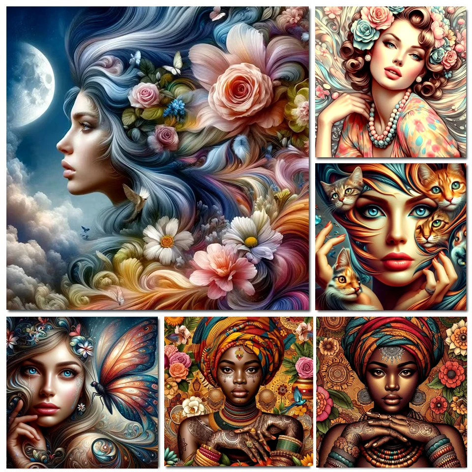 Amazing Beautiful and Elegant Woman 5D DIY Full Square Round Diamond Painting Cross Stitch Kits New 2025 Diamond Mosaic Decor