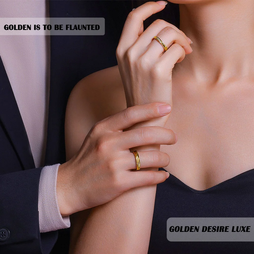 Couple Moissanite Rings 2pcs 925 Sterling Silver 18K Gold Plated Wedding Anniversary Comes with GRA Certificate - Image 3