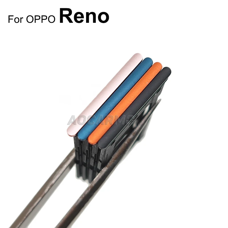 Aocarmo For OPPO Reno Black Orange Green Pink Sim Card Tray MicroSD Slot Holder Replacement Parts