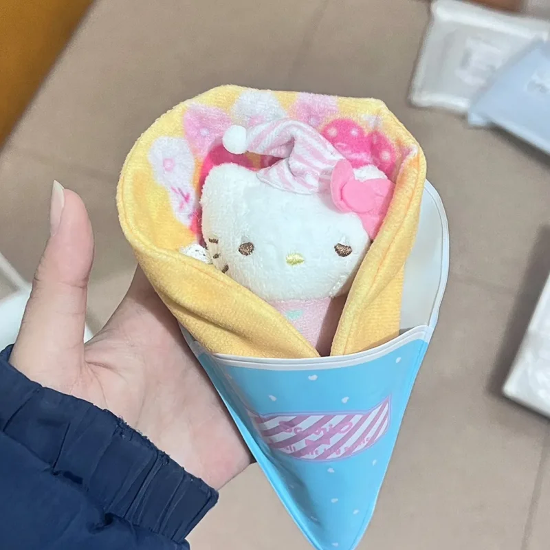 Jouet en peluche Kawaii Hello Kitty Sanrio, série gaufrée mignonne, poupée en peluche, sac à dos, pendentif, porte-clés, cadeau d'anniversaire de vacances pour fille