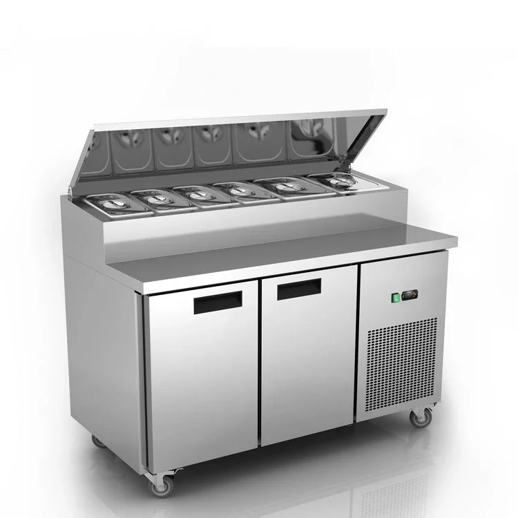 

# ForCommercial 3 Door Salad Refrigerator Counter Top Salad Prep Table Refrigerator Pizza Prep Table