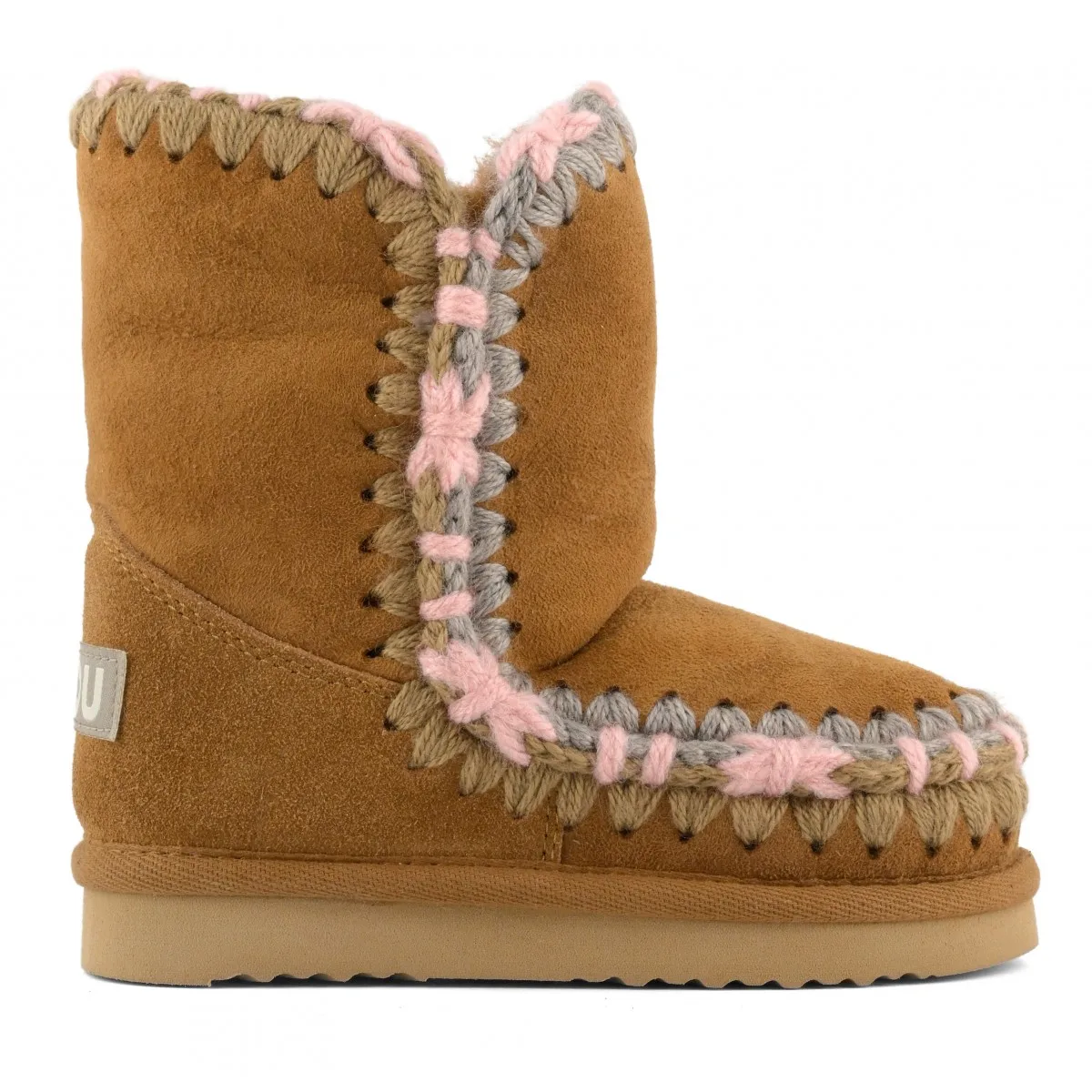 Botas de nieve de invierno para exteriores para niños, zapatos planos de piel de oveja originales con costuras excessadas para esquimó, botines suaves resistentes al desgaste para niñas