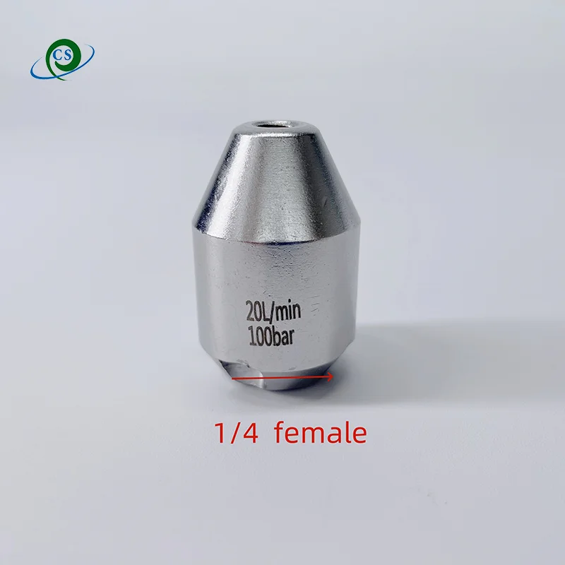 1/4 Female 80-150 bar SS Pipe Sewer Jetter Rotating Cleaning 20L High Pressure Washer Sewer Nozzle for Unblock Sewer Pipes
