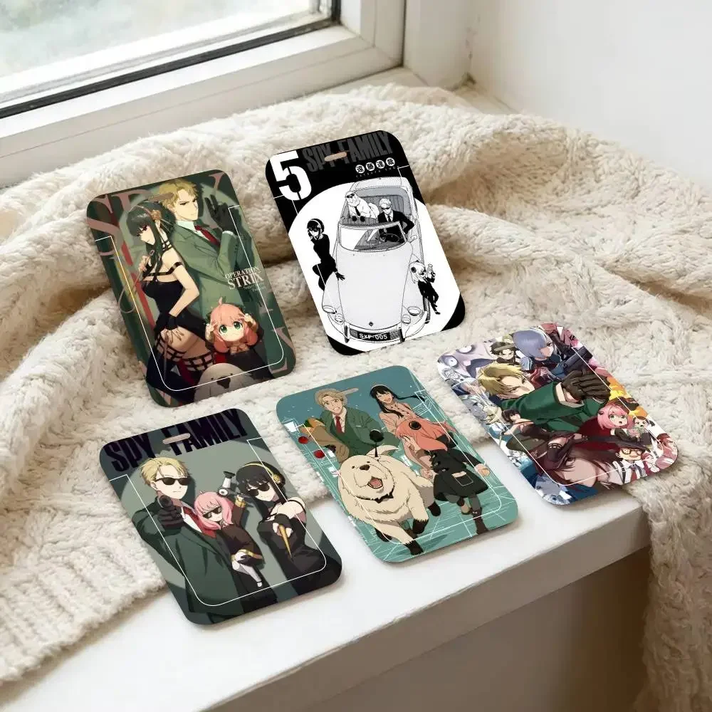 Anime S SPY FAMILY  ID Card Holder Lanyard Covers Women Men Work Permit Holder Students Kids Bus
