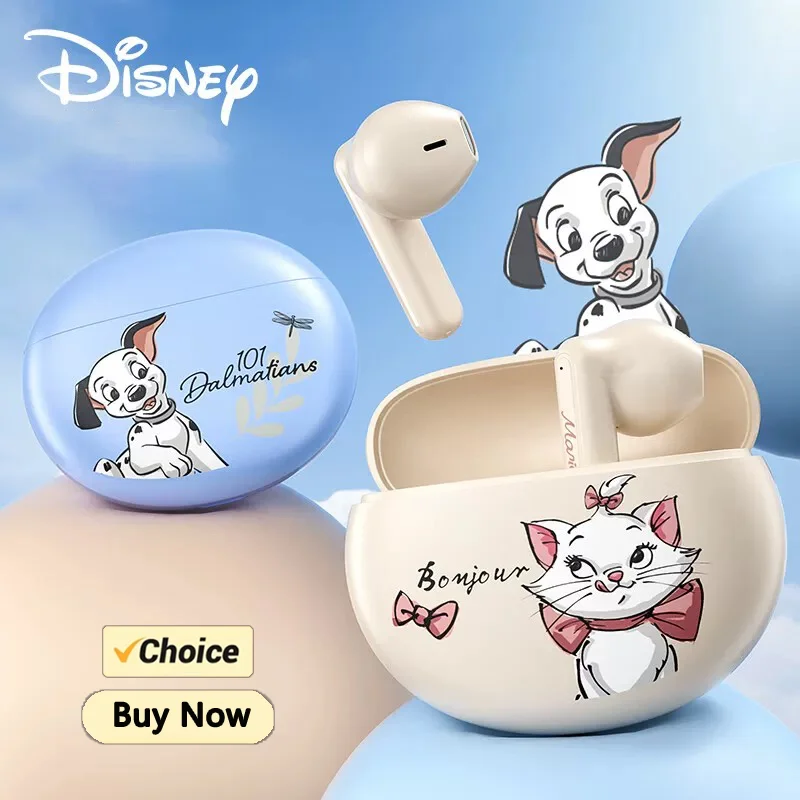 

Disney QS-T19 Bluetooth 5.4 Headphones Long Endurance Noise Reduction Wireless Earphones Cute Cartoon Marie Cat Earbuds Gift