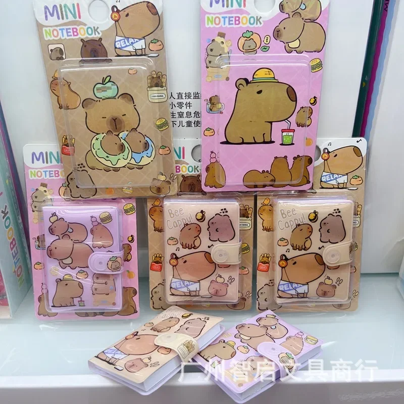 2Pcs/Lot Kawaii Capybara Cartoon animal Portable Pocket Notepad Memo Diary Planner Agenda Organizer Sketchbook Stationery Gift