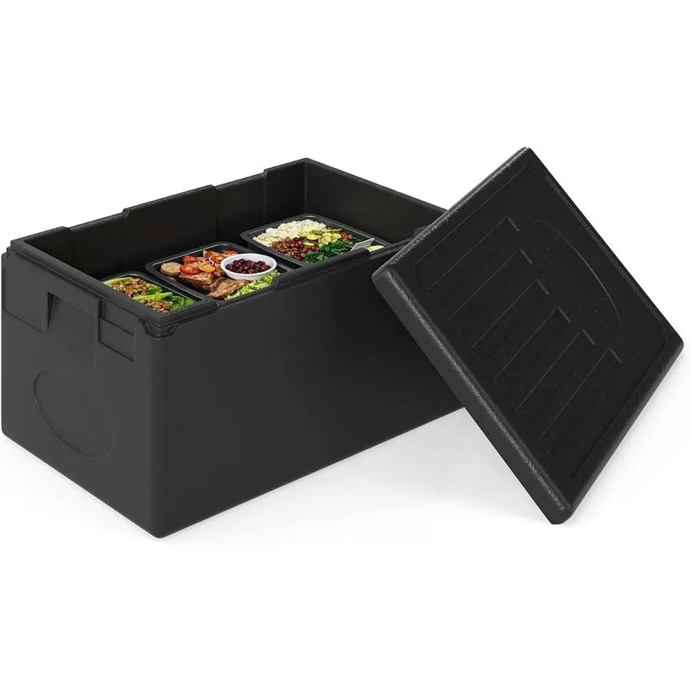 

Top Loading Stackable Insulated Food Pan Carrier, 49 Qt, 10.5 Deep, Portable for Catering, Camping, and Restaurant Use