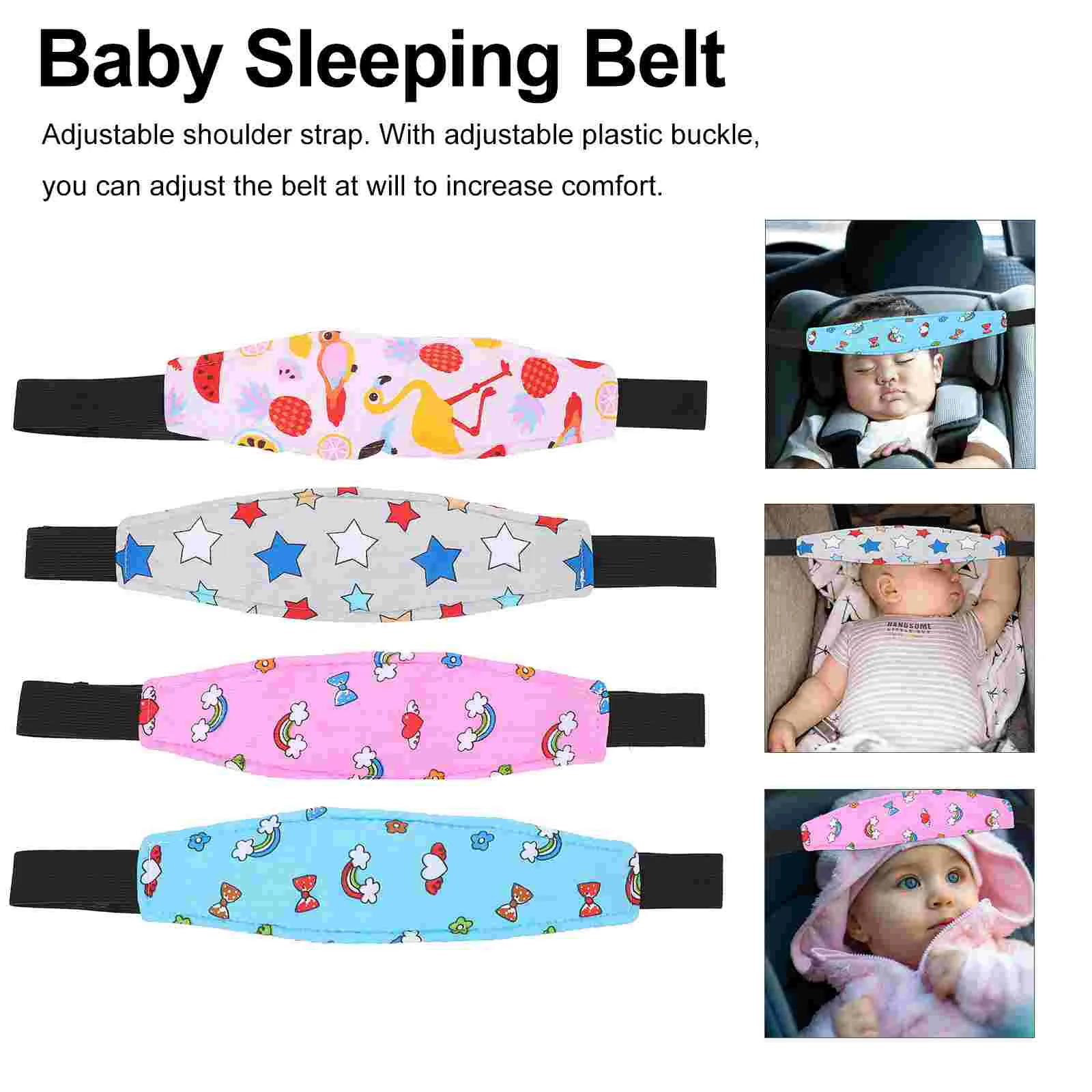 สายรัดนิรภัยรถที่นั่งสนับสนุนเด็ก Sleeping Band รถเข็นเด็ก Headrest รถเข็นเด็ก