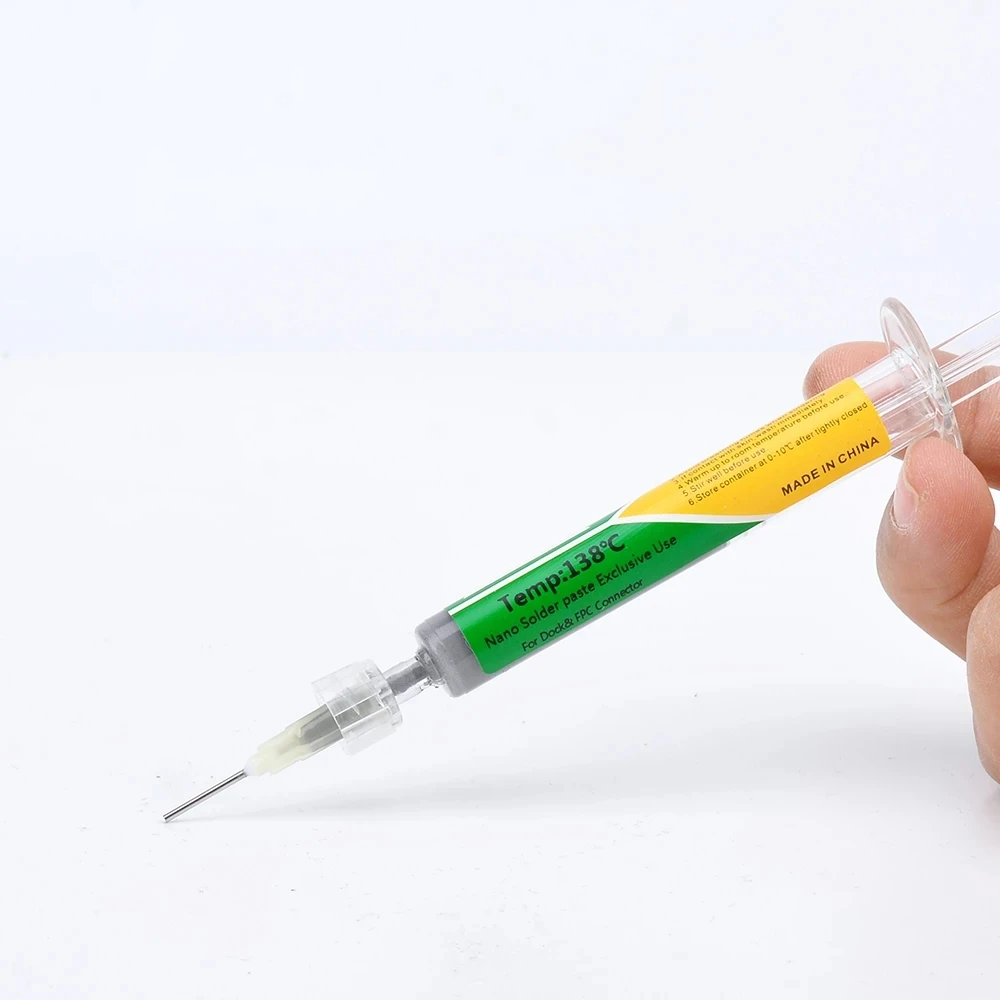 Seringue basse température sans plomb pour pâte à souder Smd, Flux pour la soudure Led Sn42Bi58, outil de réparation