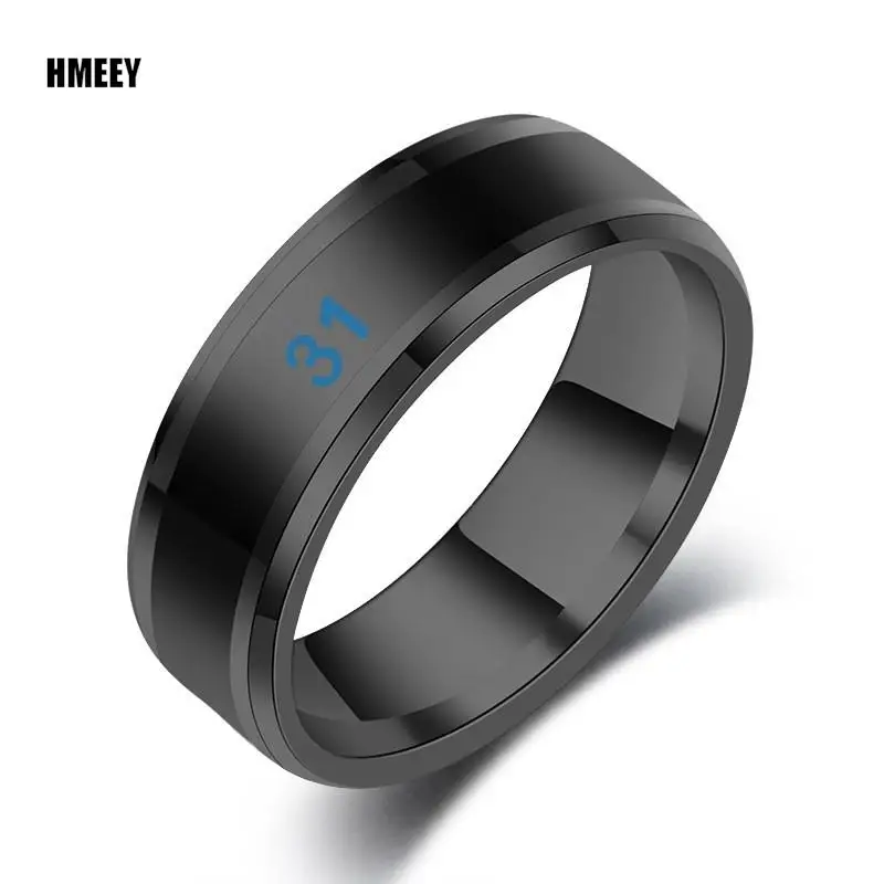 Anillo sensible a la temperatura para hombre y mujer, joya inteligente de acero de titanio con sensibilidad al estado de ánimo y resistente al agua,