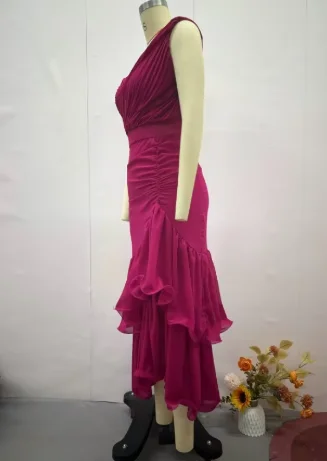 Robe longue amincissante taille haute pour femme, style doux, solide, document, printemps, été, nouvelle collection, mode, 2025