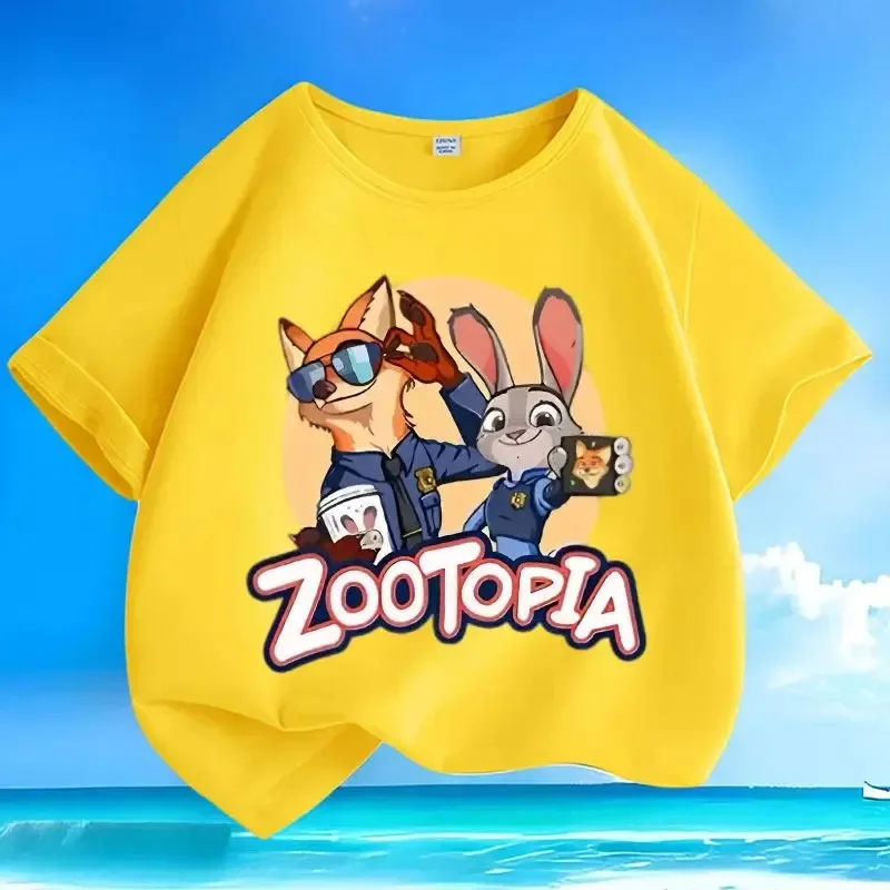 2025 Neues beliebtes Kinder-Cartoon-T-Shirt mit Hasen- und Fuchsmotiv - Rundhals-Oberteil mit Aufdruck, modisch und lässig - Kinderkleidung – Detail 6