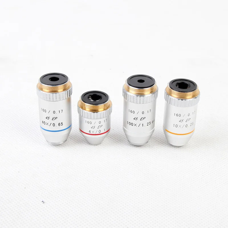 Optical Biological Microscope Accessories 195 Type Objective Lens 4-100Xep Color Fading All Metal Stereo Mirror