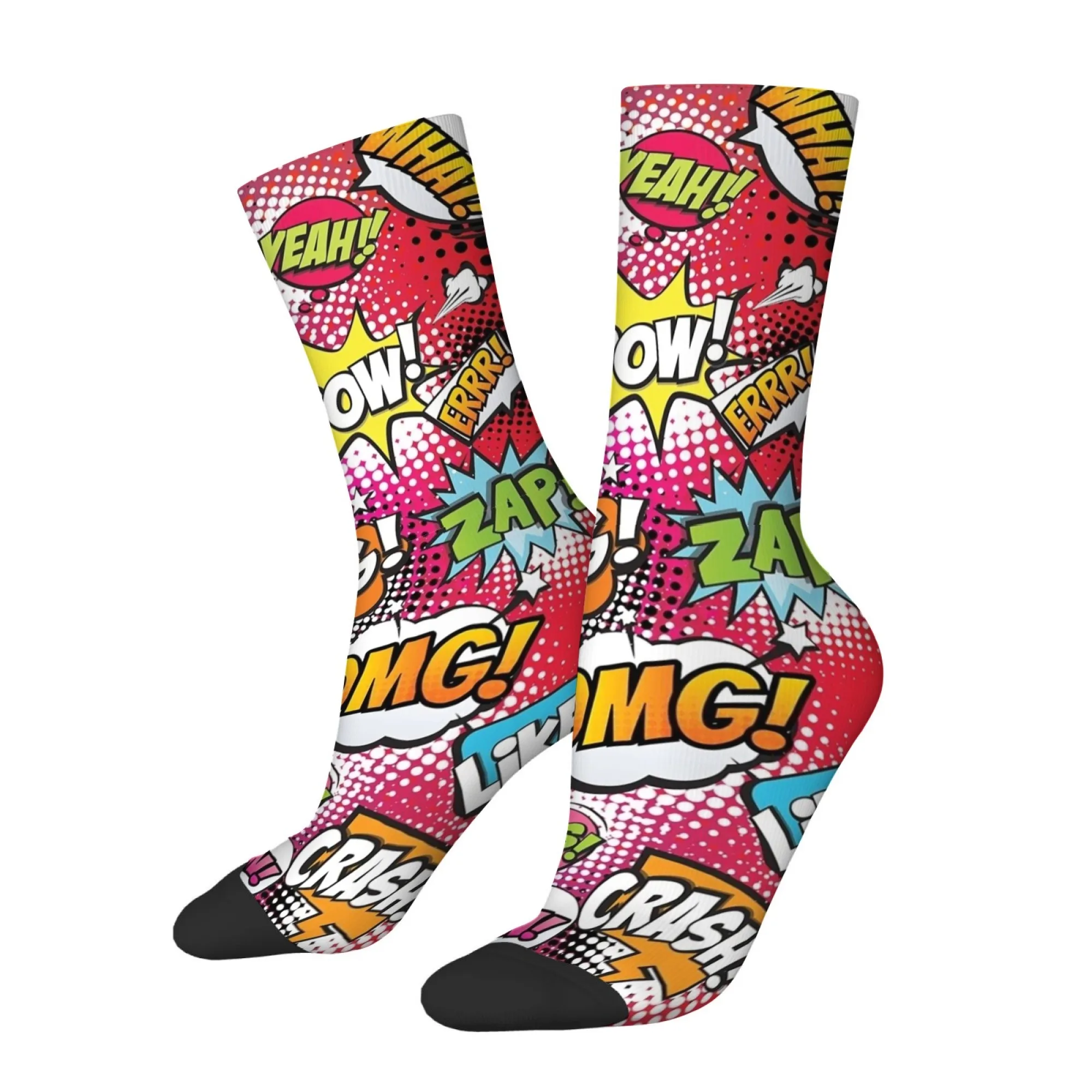 Fun Pop Art Cartoon Style Men's Socks Non-slip and Breathable Socks Street Fashion Art Hip-hop Style Party Socks Happy Gift