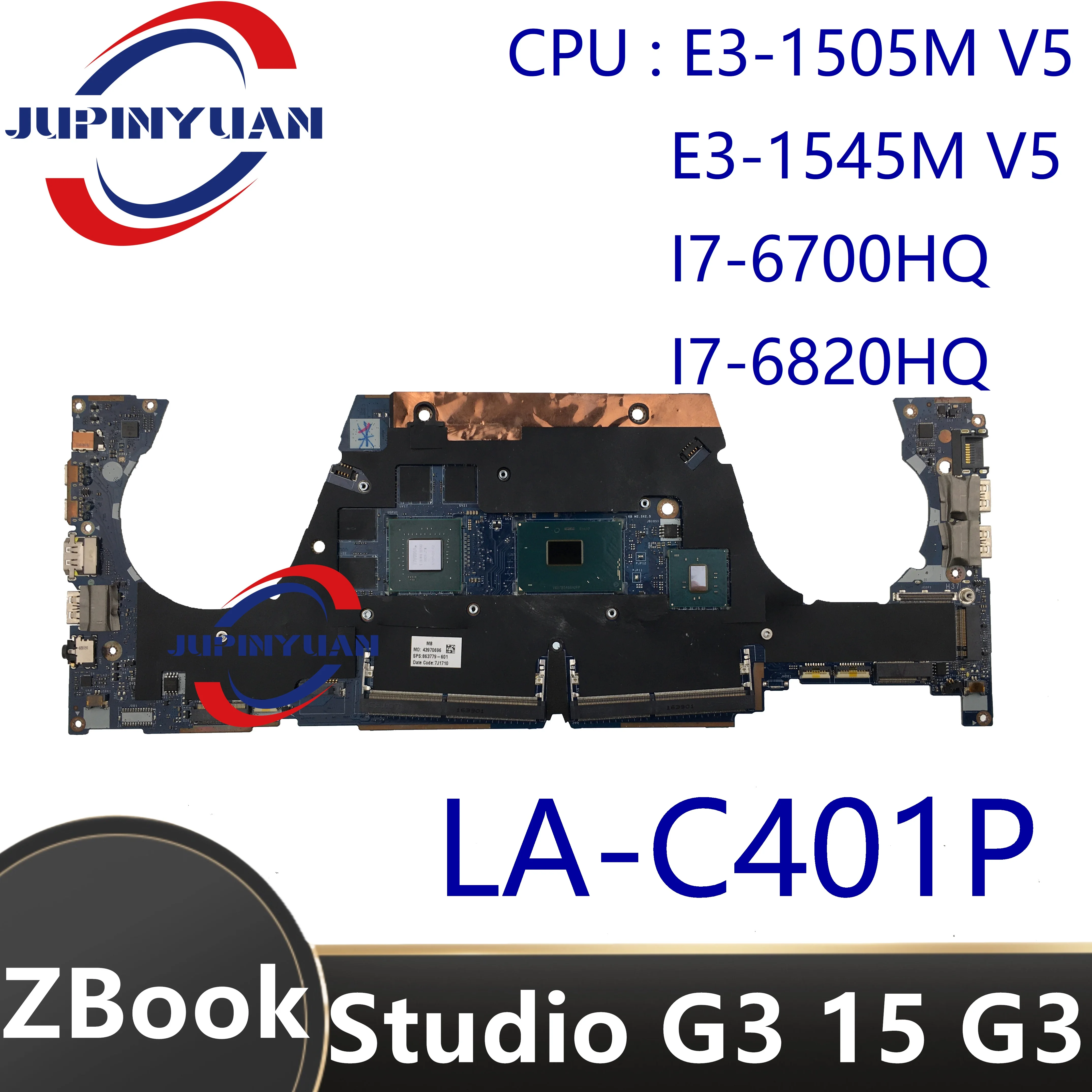 APW5U LA-C401P Mainboard For HP ZBook Studio G3 ZBOOK 15 G3 Laptop Motherboard 840932-601 840934-601 Notebook E3 I7-6700HQ CPU