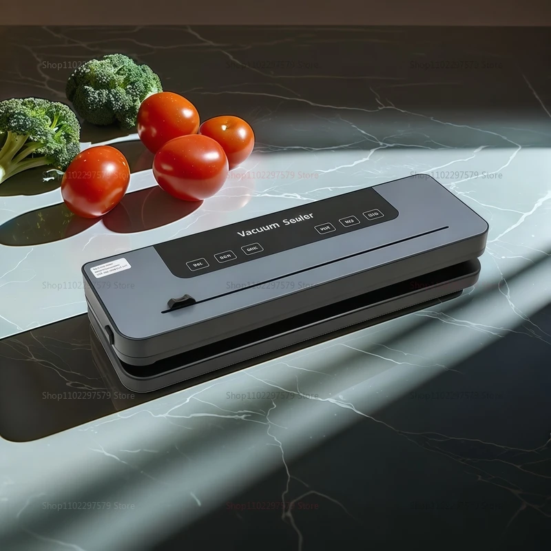 Electric Vacuum Sealer with Built-in Cutter for Food Storage Touch Button Dry/Wet Food Packaging Machine Vacuum ier device