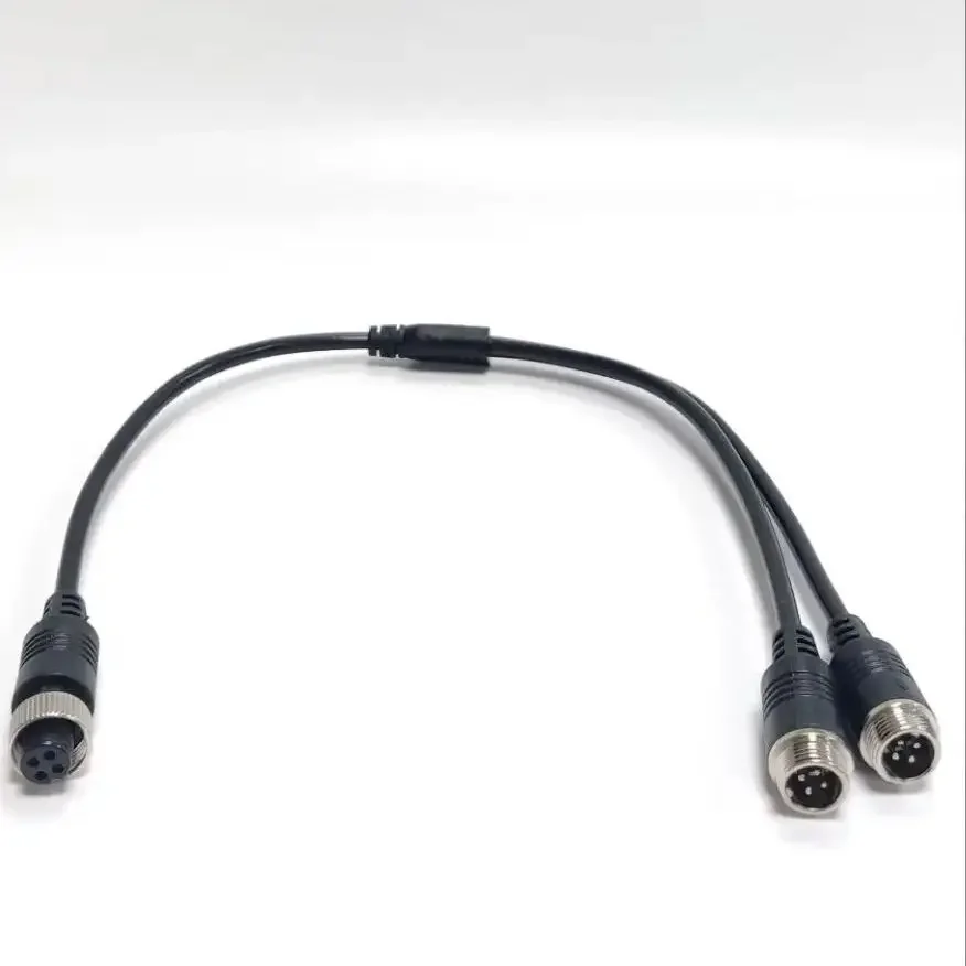 1Pcs M12 4Pin Cable Adapter for CCTV Camera Connector 4 Types Aviation Head to Aviation Head Male/Female Extension Y Splitter