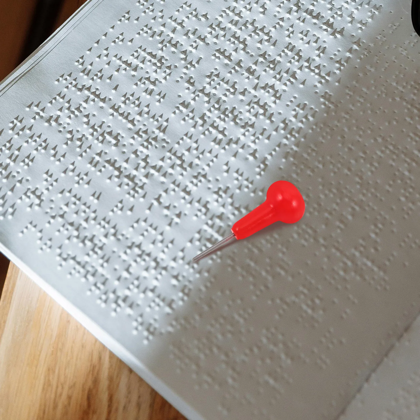 

Blind Writing Accessories Braille Pen Tactile Stylus School Supplies Red Color Student Use Ergonomic Grip Lightweight Portable