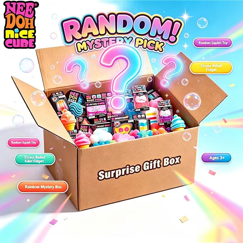 100+ PCS NeeDoh Squishy Figures Mystery Blind Box, Slow Rising Soft Fidget Toys, Includes Rare Chase & Limited Edition Toys