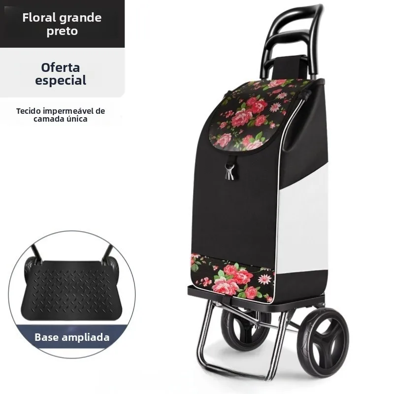 portable-folding-lightweight-shopping-cart-elderly-hand-push-wheel-barrow-single-wheel-fixed-handle-quiet-stainless-steel