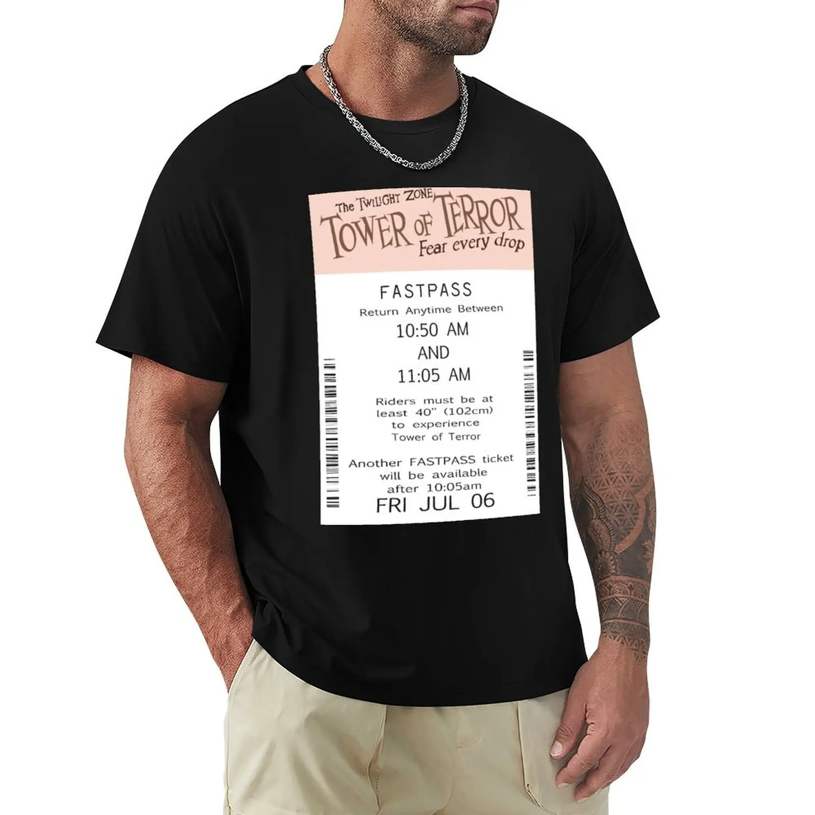 Tower of Fear Ticket T-Shirt Stylish Graphic Short Sleeve Top
