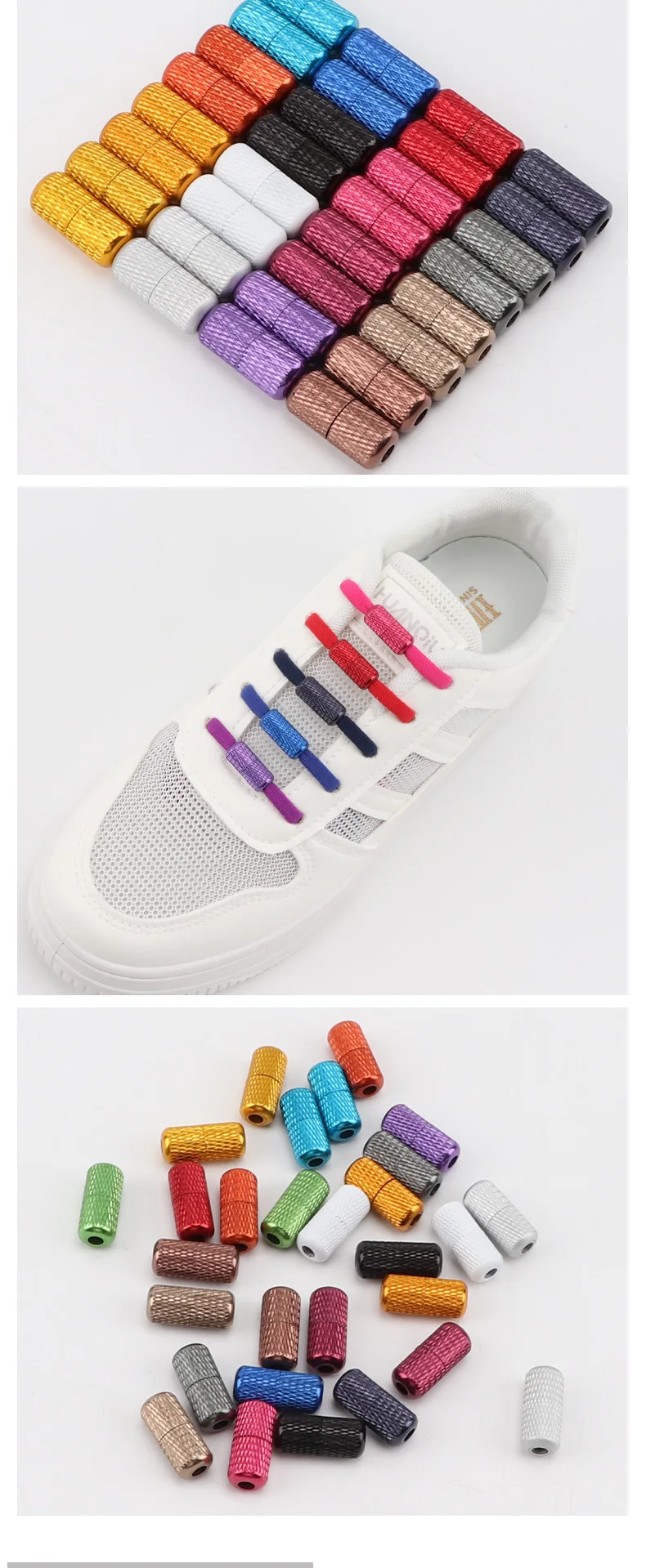 Blume Aluminium Kapseln Schloss Schnürsenkel Sneakers Schnalle Metall Keine Krawatte Schnürsenkel Bunte Schloss Schnalle Kits Schnürsenkel Zubehör – Detail 5