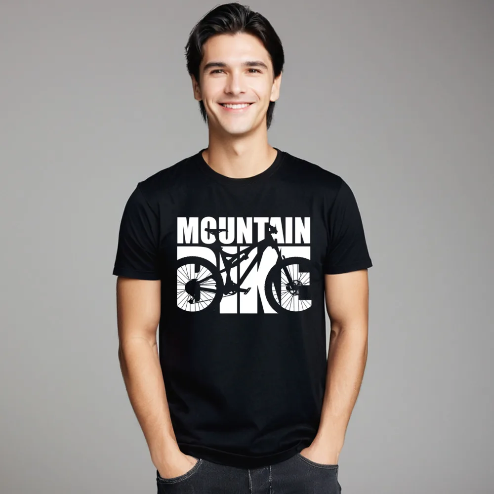 

Design Mountain Bike Shirt Back Print Short Sleeve Summer Tops & Tees Latest Round Collar 100% Cotton Tee Shirts Man Tshirts
