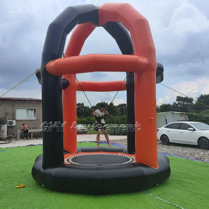 Factory Price Kids Screaming Inflatable Soft Bungee Inflatable Bungee Jumping Trampoline With Air Blower