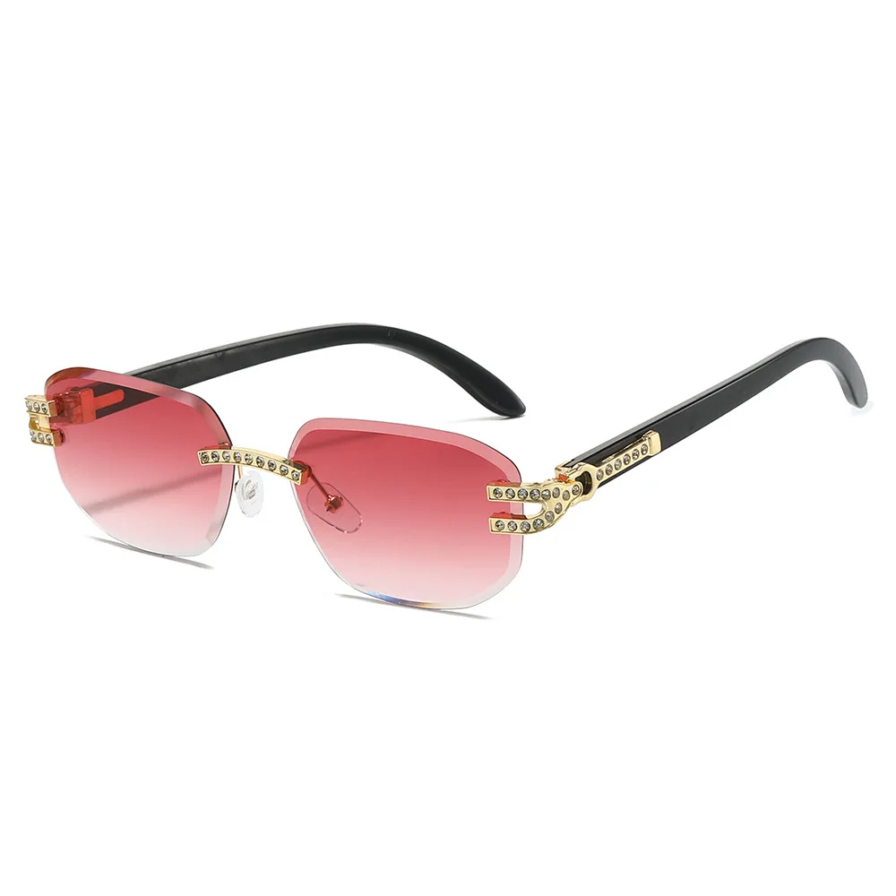 

New Luxury Frameless Gradient Square Frame Women Sunglasses 2025 Brand Personality Diamond Frame Design Casual Men Glasses UV400