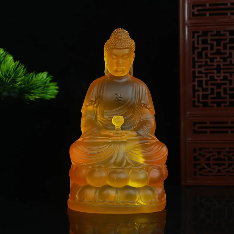 Sakyamuni Buddha Statue ,Water Glaze Rudraksha Sitting Lotus Home Living Room Hall Temple Offerings