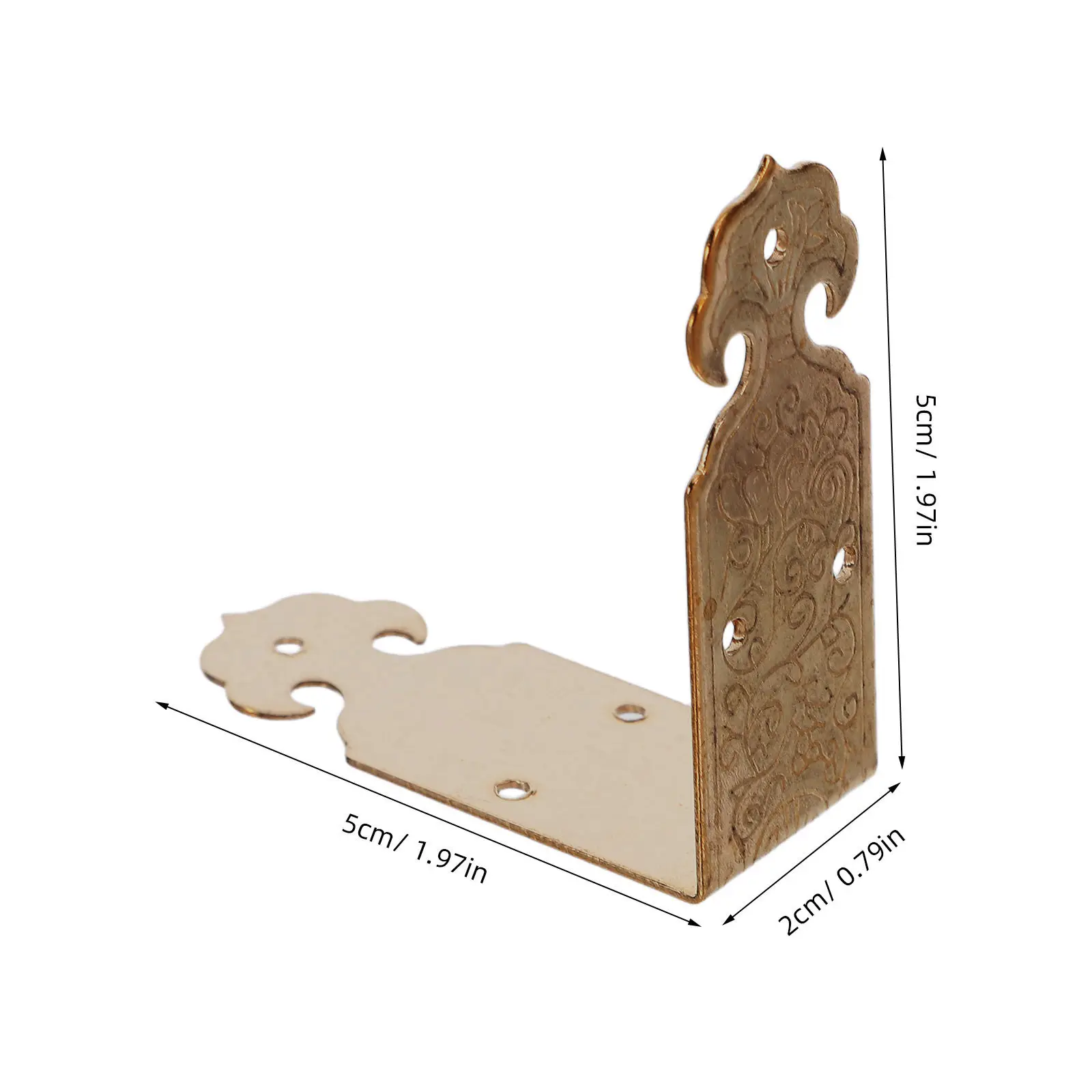 8Pcs Vintage Brass Corner Guards Embossed Metal Decorative Corner Protectors for Wood Boxes Cabinets Furniture