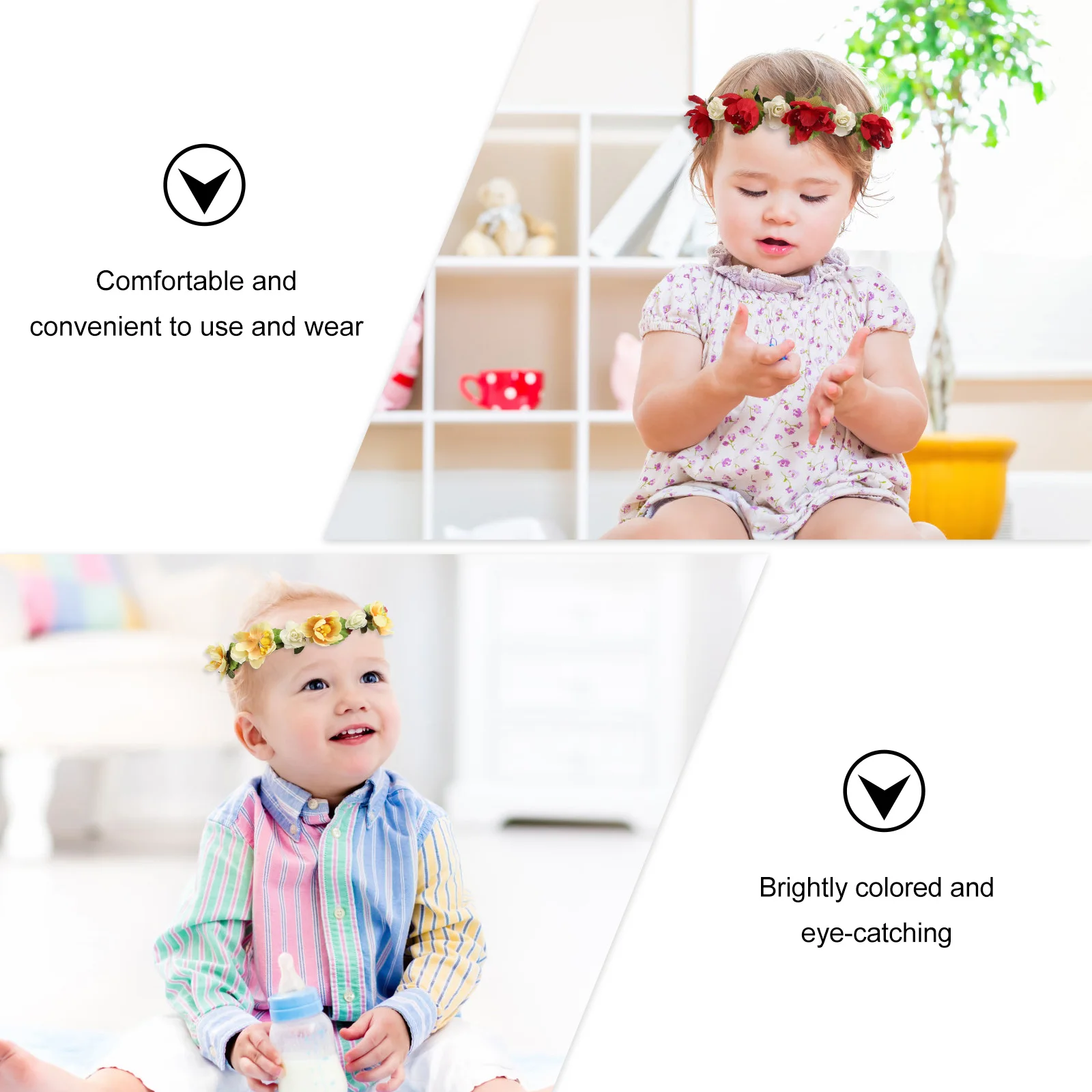

Artificial Flower Headbands for Baby Girls Comfortable Stretch Kids Accessories Hairband Perfect for Party Wedding Everyday Use
