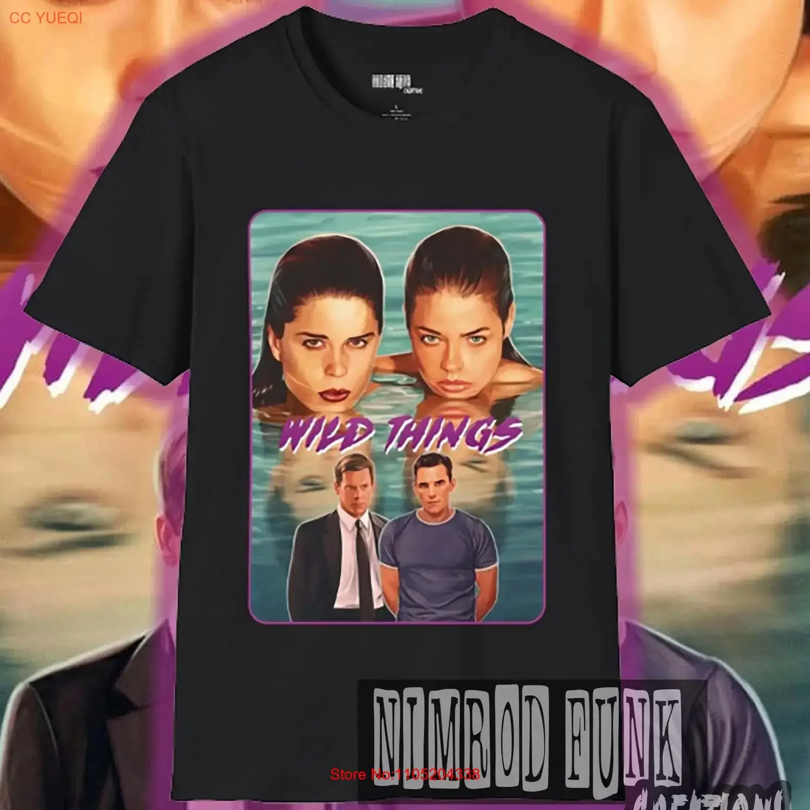 Camiseta de película Wild Things de los 90 con estampado Animal, ropa Retro Vintage inspirada en Softstyle, Nimrod Funk, vintage, lavada, ligeramente para hombre