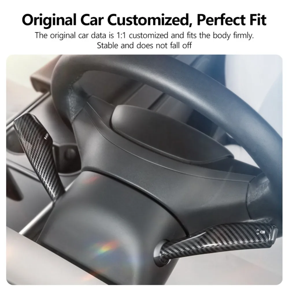 For Tesla Model 3 Y Gear Shift Cover Steering Lever Handle Protection Shifter Shell Carbon Fiber Pattern Shift Knob Cover