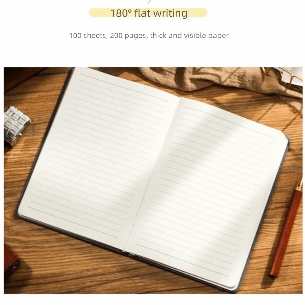 PU Leather Hardcover Journal Notebook Hardcover Vintage Writing Notepad Sturdy Hard-Shell Cover Secure Binding Strap